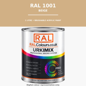 RAL 1001 Beige Brushable Acrylic Paint 1 Litre Tin