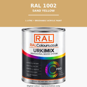 RAL 1002 Sand yellow Brushable Acrylic Paint 1 Litre Tin