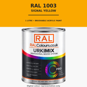 RAL 1003 Signal yellow Brushable Acrylic Paint 1 Litre Tin