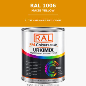 RAL 1006 Maize yellow Brushable Acrylic Paint 1 Litre Tin