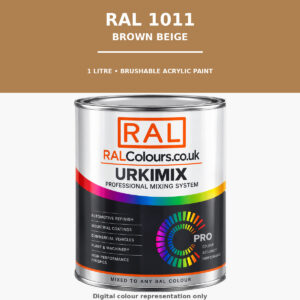 RAL 1011 Brown beige Brushable Acrylic Paint 1 Litre Tin