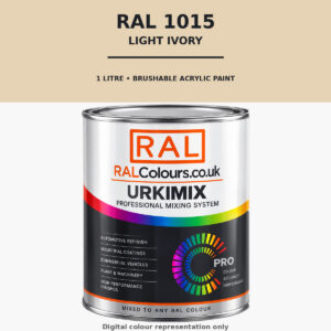 RAL 1015 Light ivory Brushable Acrylic Paint 1 Litre Tin