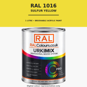RAL 1016 Sulfur yellow Brushable Acrylic Paint 1 Litre Tin