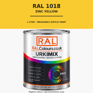 RAL 1018 Zinc yellow Brushable Acrylic Paint 1 Litre Tin