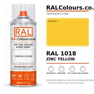 RAL 1018 Zinc yellow Spray Paint Aerosol Can 400ml 400ml aerosol spray paint