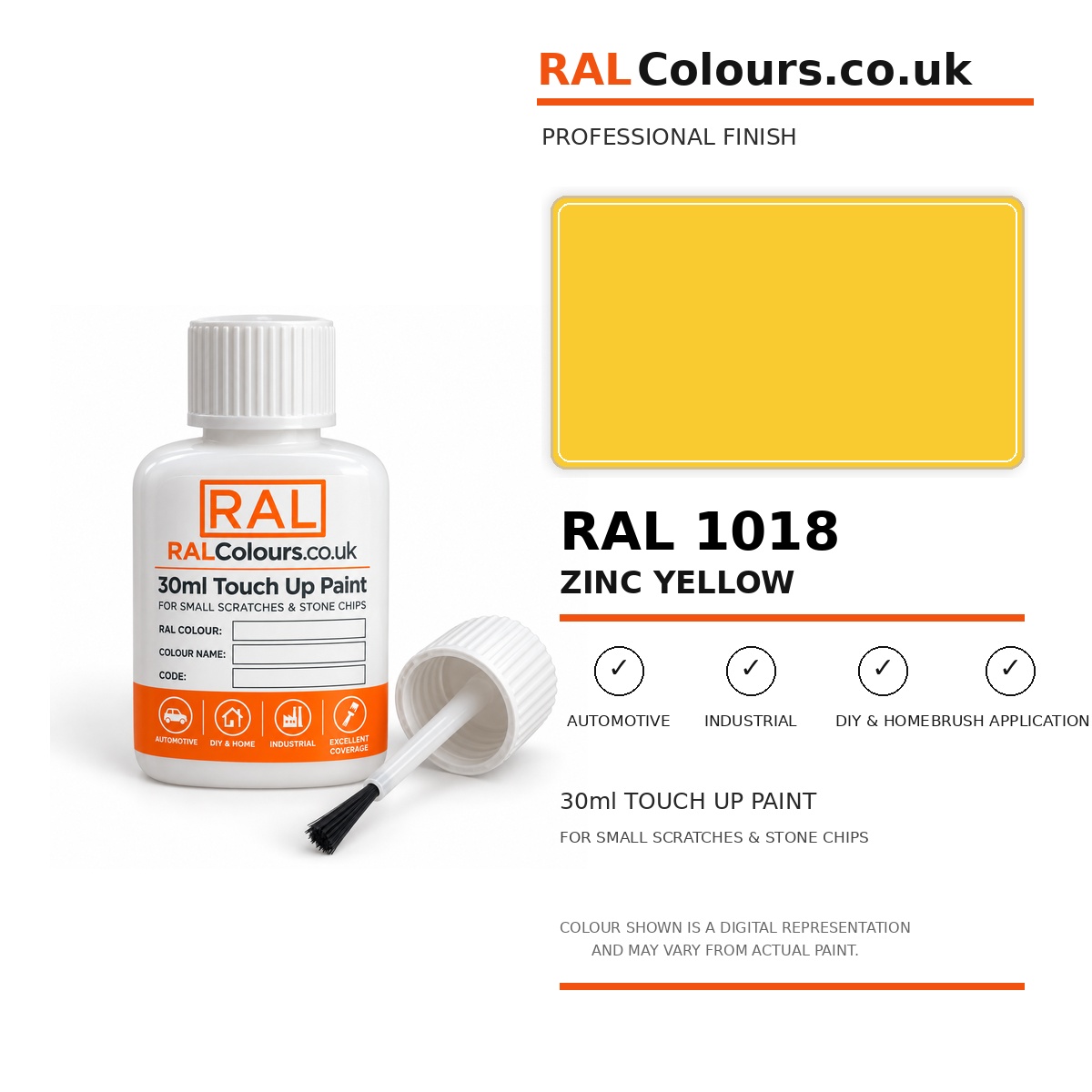 RAL 1018 Zinc yellow Touch Up Paint