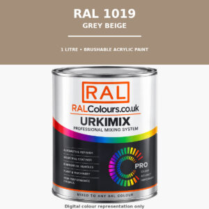 RAL 1019 Grey beige Brushable Acrylic Paint 1 Litre Tin