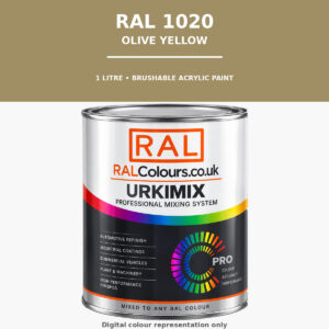 RAL 1020 Olive yellow Brushable Acrylic Paint 1 Litre Tin