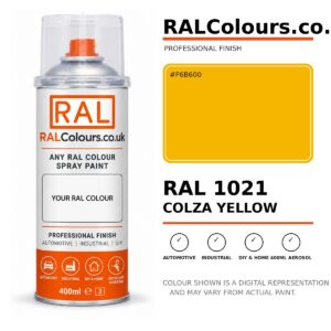 RAL 1021 Colza yellow Spray Paint Aerosol Can 400ml 400ml aerosol spray paint