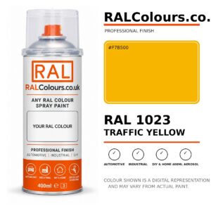RAL 1023 Traffic yellow Spray Paint Aerosol Can 400ml 400ml aerosol spray paint