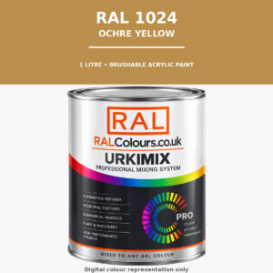 RAL 1024 Ochre yellow Brushable Acrylic Paint 1 Litre Tin