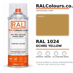 RAL 1024 Ochre yellow Spray Paint Aerosol Can 400ml 400ml aerosol spray paint