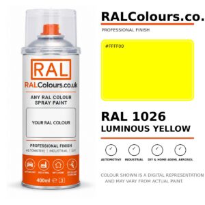 RAL 1026 Luminous yellow Spray Paint Aerosol Can 400ml 400ml aerosol spray paint