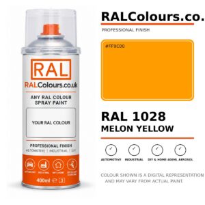 RAL 1028 Melon yellow Spray Paint Aerosol Can 400ml 400ml aerosol spray paint