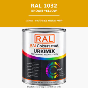 RAL 1032 Broom yellow Brushable Acrylic Paint 1 Litre Tin