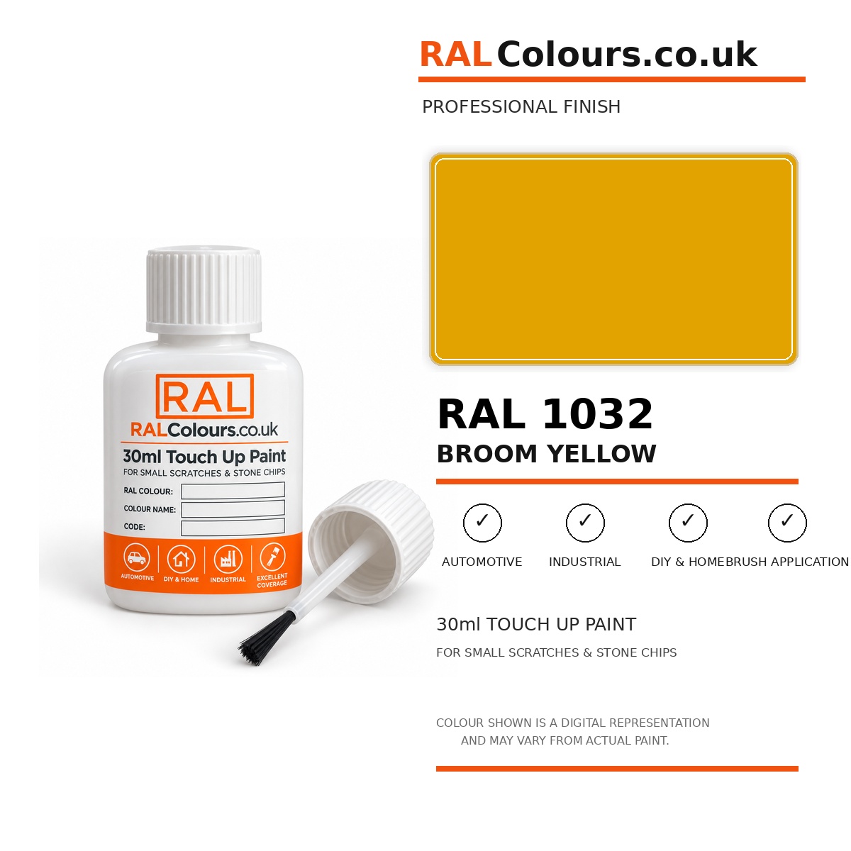 RAL 1032 Broom yellow Touch Up Paint