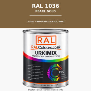 RAL 1036 Pearl gold Brushable Acrylic Paint 1 Litre Tin