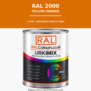 RAL 2000 Yellow orange Brushable Acrylic Paint 1 Litre Tin