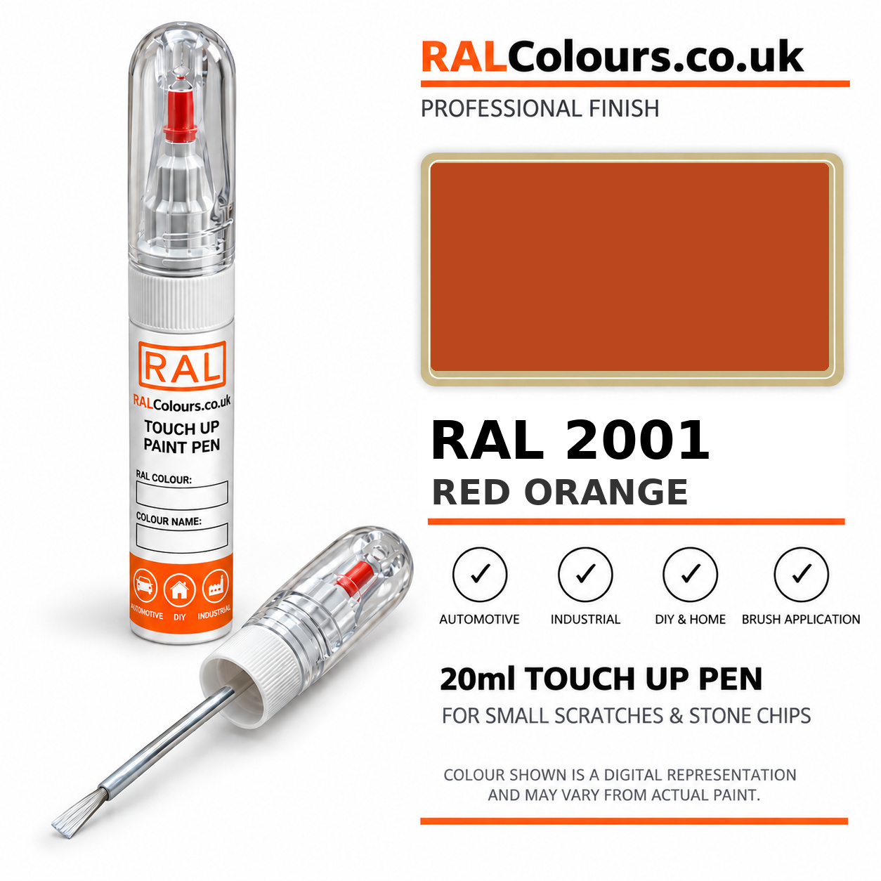 RAL 2001 Red orange Touch Up Pen