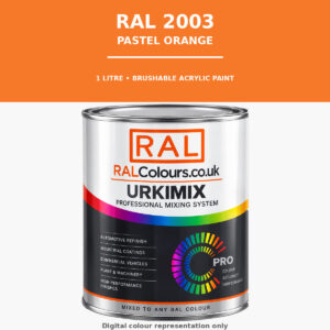 RAL 2003 Pastel orange Brushable Acrylic Paint 1 Litre Tin