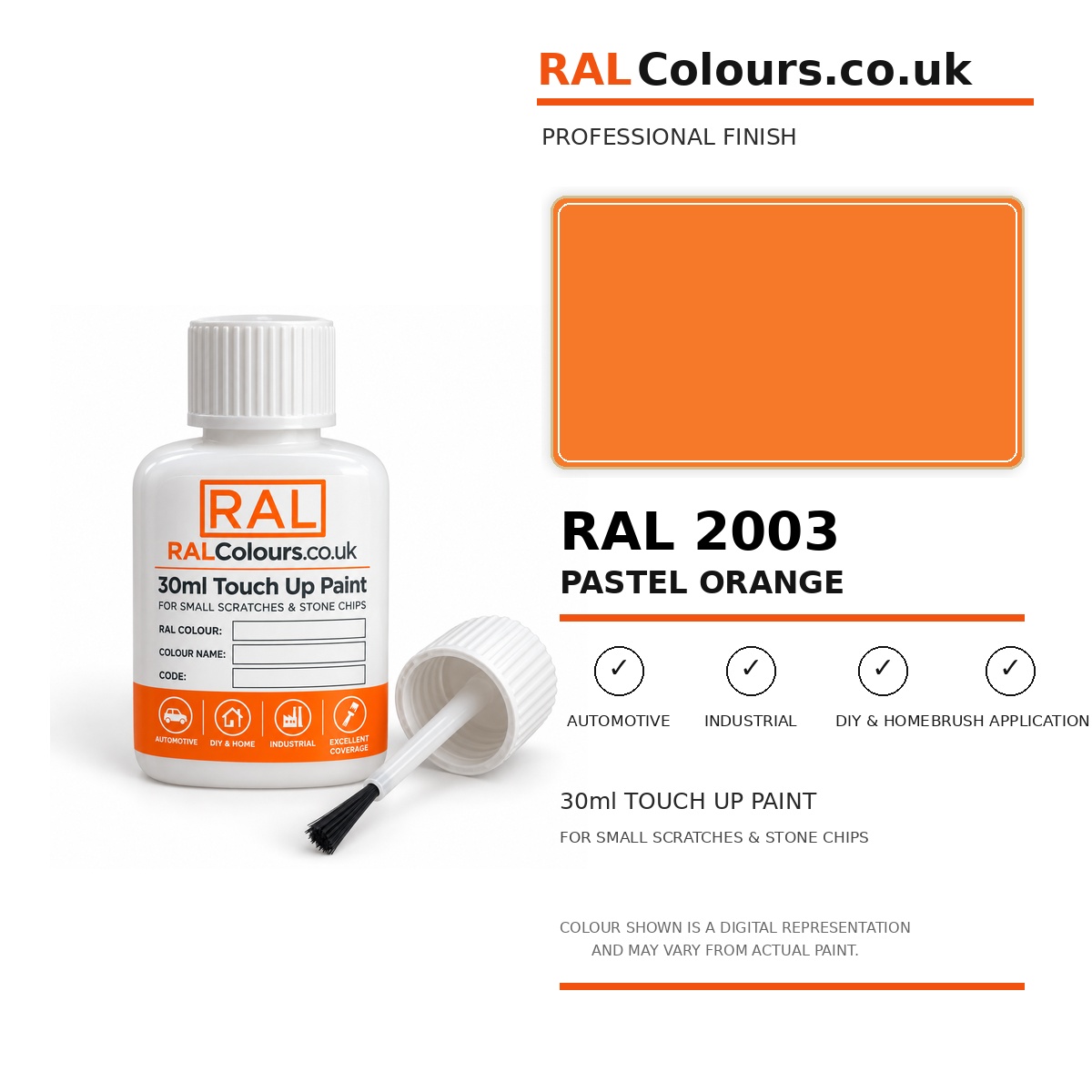 RAL 2003 Pastel orange Touch Up Paint