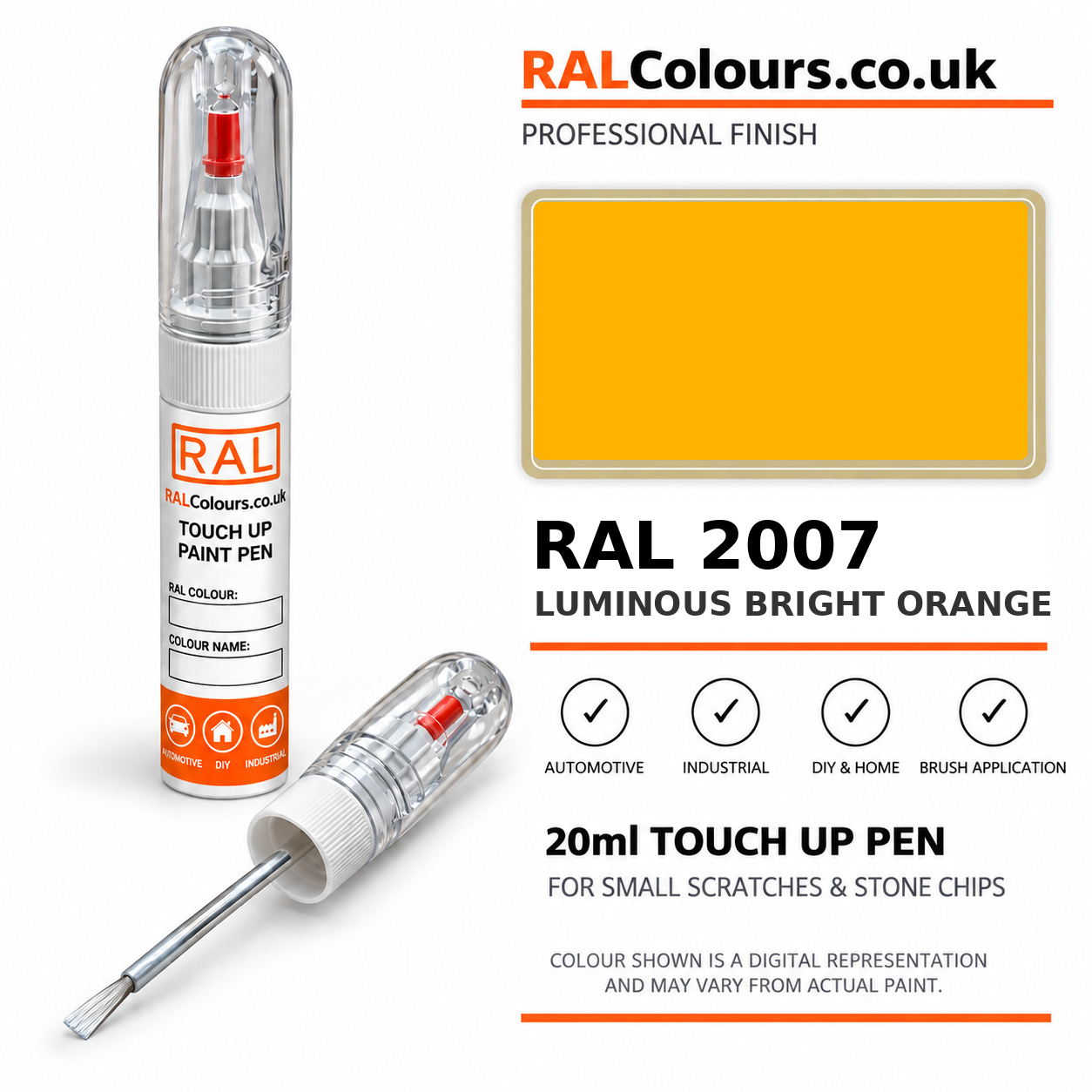 RAL 2007 Luminous bright orange Touch Up Pen