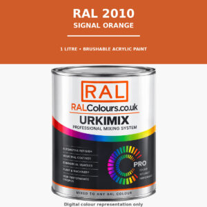 RAL 2010 Signal orange Brushable Acrylic Paint 1 Litre Tin