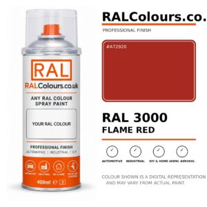 RAL 3000 Flame red Spray Paint Aerosol Can 400ml 400ml aerosol spray paint