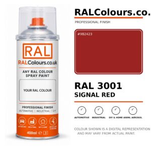 RAL 3001 Signal red Spray Paint Aerosol Can 400ml 400ml aerosol spray paint