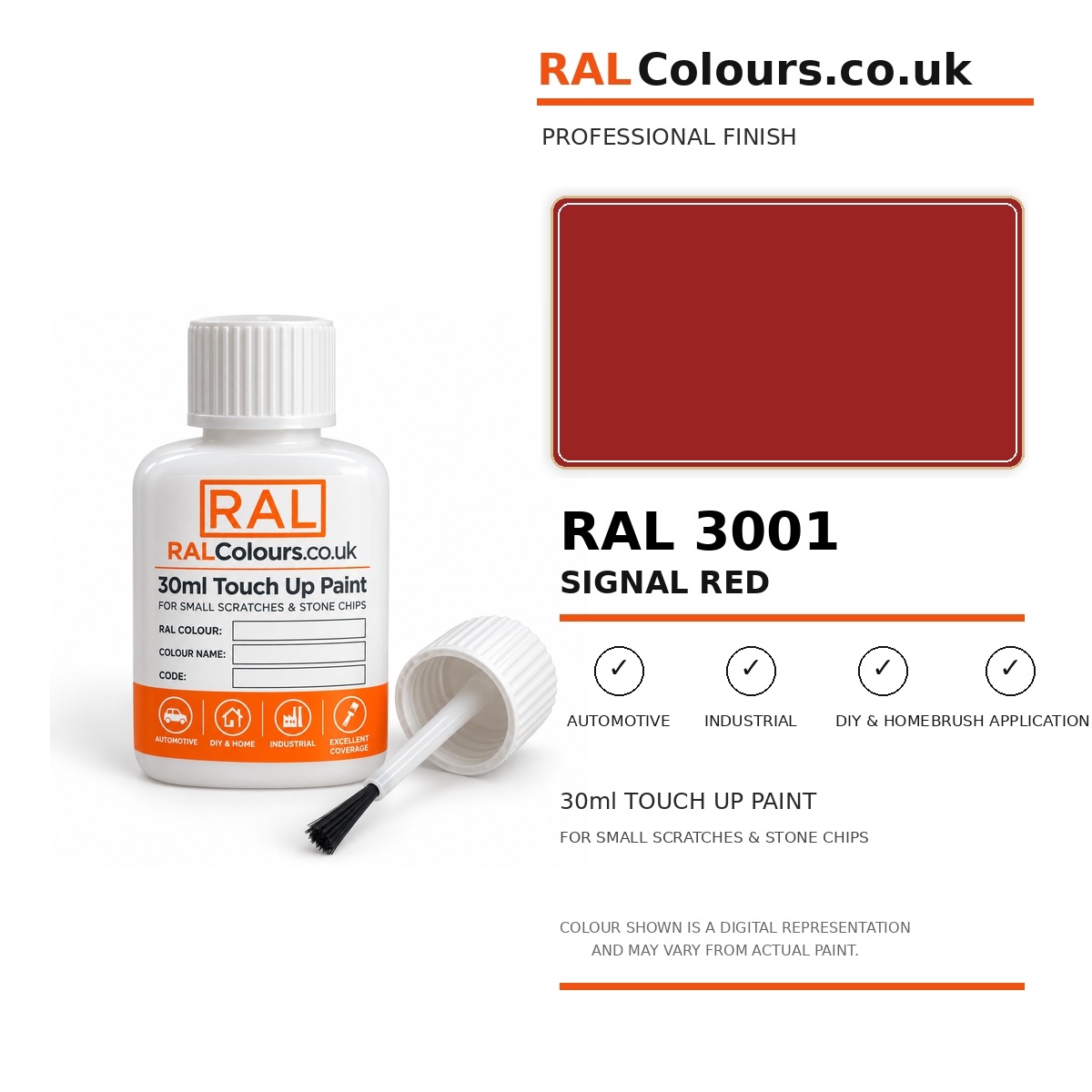 RAL 3001 Signal red Touch Up Paint
