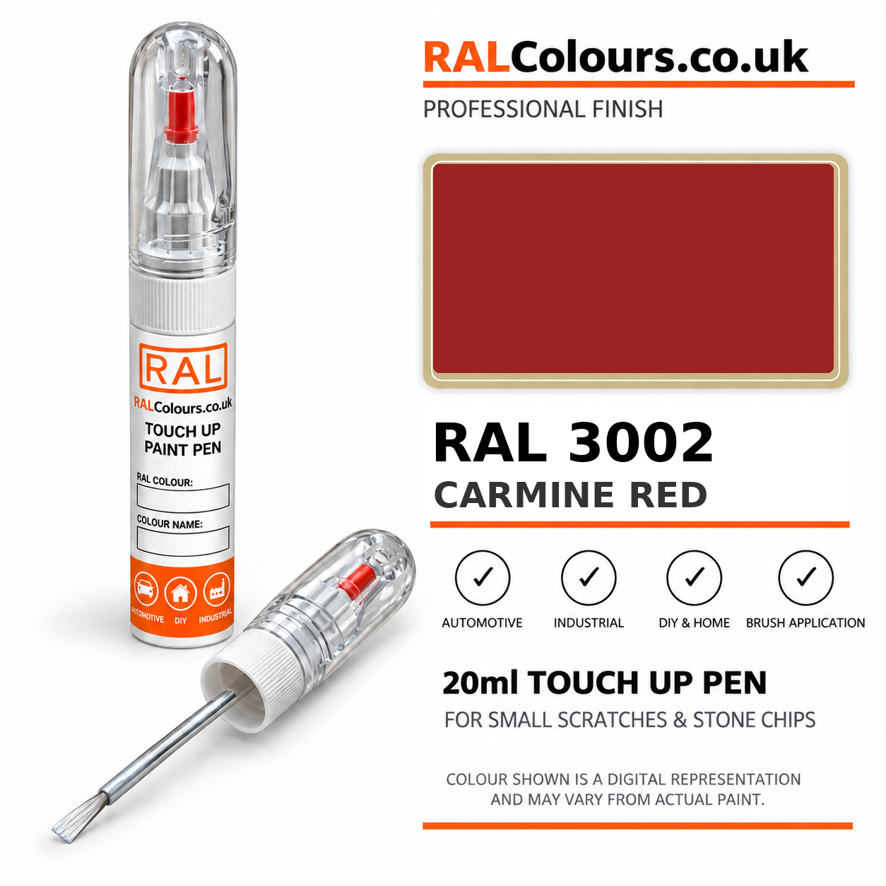 RAL 3002 Carmine red Touch Up Pen