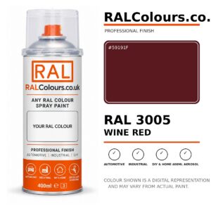 RAL 3005 Wine red Spray Paint Aerosol Can 400ml 400ml aerosol spray paint
