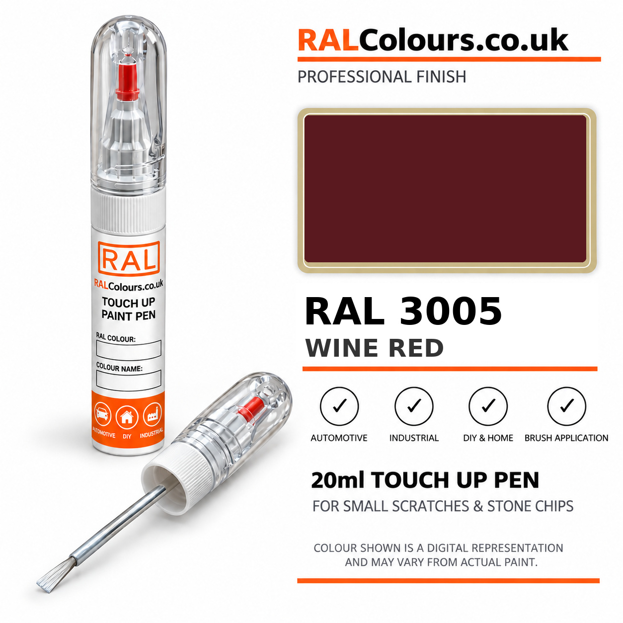 RAL 3005 Wine red Touch Up Pen