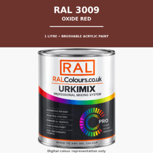 RAL 3009 Oxide red Brushable Acrylic Paint 1 Litre Tin