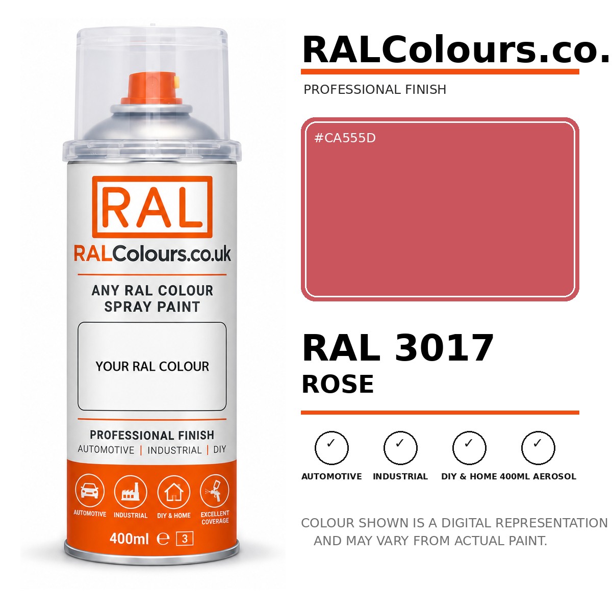 RAL 3017 Rose Spray Paint Aerosol Can 400ml 400ml aerosol spray paint