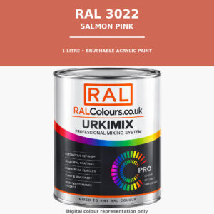 RAL 3022 Salmon pink Brushable Acrylic Paint 1 Litre Tin