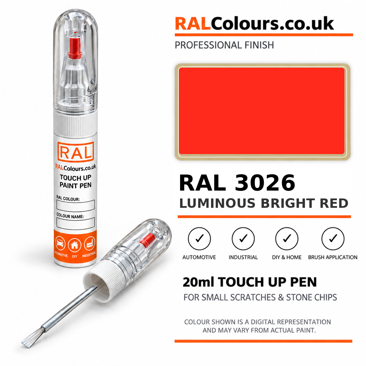 RAL 3026 Luminous bright red Touch Up Pen