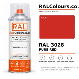 RAL 3028 Pure red Spray Paint Aerosol Can 400ml 400ml aerosol spray paint