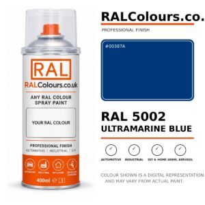 RAL 5002 Ultramarine blue Spray Paint Aerosol Can 400ml 400ml aerosol spray paint