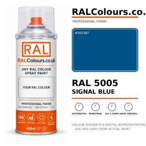 RAL 5005 Signal blue Spray Paint Aerosol Can 400ml 400ml aerosol spray paint