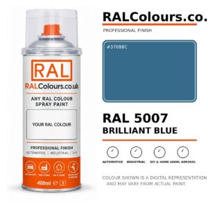 RAL 5007 Brilliant blue Spray Paint Aerosol Can 400ml 400ml aerosol spray paint