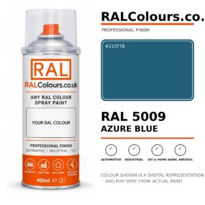 RAL 5009 Azure blue Spray Paint Aerosol Can 400ml 400ml aerosol spray paint