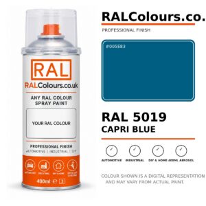 RAL 5019 Capri blue Spray Paint Aerosol Can 400ml 400ml aerosol spray paint