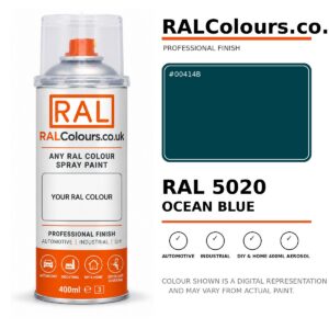RAL 5020 Ocean blue Spray Paint Aerosol Can 400ml 400ml aerosol spray paint