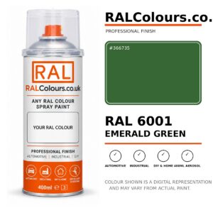 RAL 6001 Emerald green Spray Paint Aerosol Can 400ml 400ml aerosol spray paint