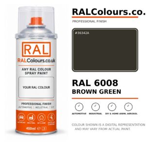 RAL 6008 Brown green Spray Paint Aerosol Can 400ml 400ml aerosol spray paint