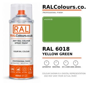 RAL 6018 Yellow green Spray Paint Aerosol Can 400ml 400ml aerosol spray paint
