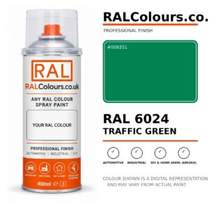RAL 6024 Traffic green Spray Paint Aerosol Can 400ml 400ml aerosol spray paint