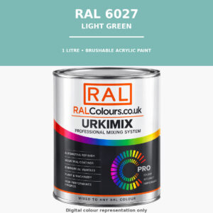 RAL 6027 Light green Brushable Acrylic Paint 1 Litre Tin