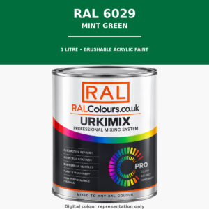 RAL 6029 Mint green Brushable Acrylic Paint 1 Litre Tin